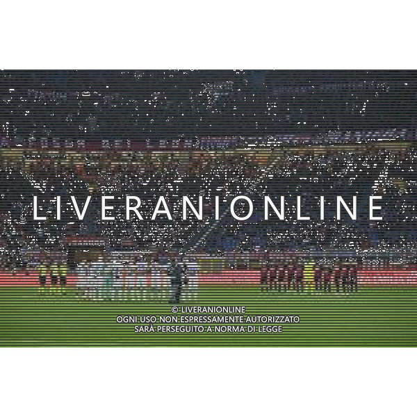 minuto di silenzio per le vittime dell\'alluvione dell\'Emilia romagna Milan vs Sampdoria Milano 20-05-2023 Stadio Giuseppe Meazza - San Siro Campionato Serie A TIM - 36a giornata foto Roberto Garavaglia/ag. Aldo Liverani sas/ AGENZIA ALDO LIVERANI SAS