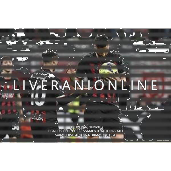 Brahim Diaz (Milan) e Olivier Giroud (Milan) esultano dopo il gol del 5 a 1 Milan vs Sampdoria Milano 20-05-2023 Stadio Giuseppe Meazza - San Siro Campionato Serie A TIM - 36a giornata foto Roberto Garavaglia/ag. Aldo Liverani sas/ AGENZIA ALDO LIVERANI SAS
