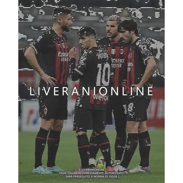 da SX Olivier Giroud (Milan), Brahim Diaz (Milan), Theo Hernandez (Milan) e Sandro Tonali (Milan) Milan vs Sampdoria Milano 20-05-2023 Stadio Giuseppe Meazza - San Siro Campionato Serie A TIM - 36a giornata foto Roberto Garavaglia/ag. Aldo Liverani sas/ AGENZIA ALDO LIVERANI SAS