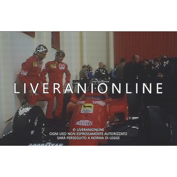 RETROSPETTIVA MICHELE ALBORETO PILOTA F1 NELLA FOTO MICHELE ALBORETO NELL\'ANNO 1984 CON RENE\' ARNOUX SULLA MONOPOSTO 126 C4 FERRARI AG ALDO LIVERANI SAS