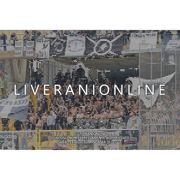 Tifosi - Supporters of Spezia Calcio during the Italian soccer Serie A match US Lecce vs Spezia Calcio on May 21, 2023 at Via del Mare Stadium in Lecce, Italy. Photo by Emmanuele Mastrodonato/ag. Aldo Liverani sas / AGENZIA ALDO LIVERANI SAS