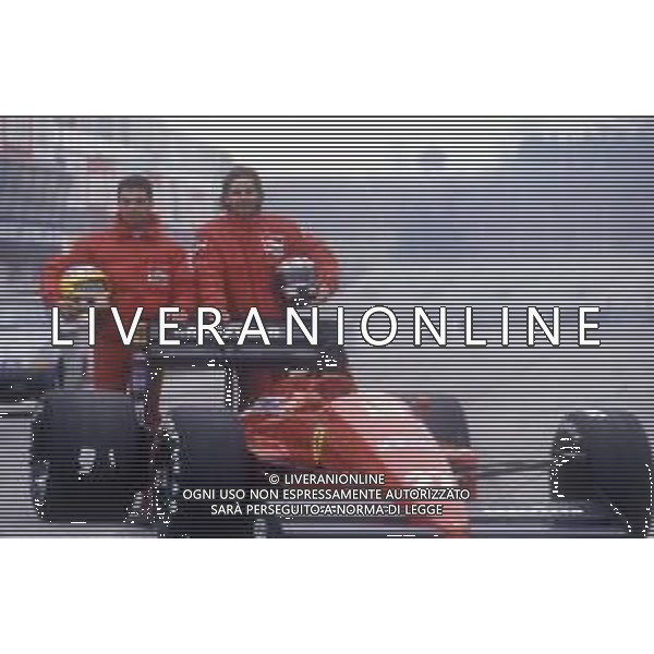 RETROSPETTIVA MICHELE ALBORETO PILOTA F1 NELLA FOTO MICHELE ALBORETO NELL\'ANNO 1987 CON GERHARD BERGER AG ALDO LIVERANI SAS  