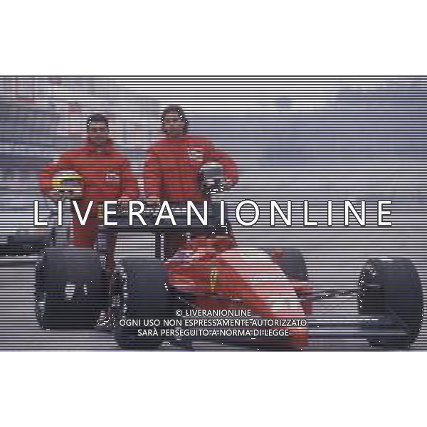 RETROSPETTIVA MICHELE ALBORETO PILOTA F1 NELLA FOTO MICHELE ALBORETO NELL\'ANNO 1987 CON GERHARD BERGER AG ALDO LIVERANI SAS  