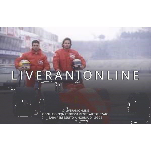 RETROSPETTIVA MICHELE ALBORETO PILOTA F1 NELLA FOTO MICHELE ALBORETO NELL\'ANNO 1987 CON GERHARD BERGER AG ALDO LIVERANI SAS  