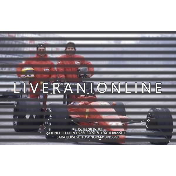 RETROSPETTIVA MICHELE ALBORETO PILOTA F1 NELLA FOTO MICHELE ALBORETO NELL\'ANNO 1987 CON GERHARD BERGER AG ALDO LIVERANI SAS  