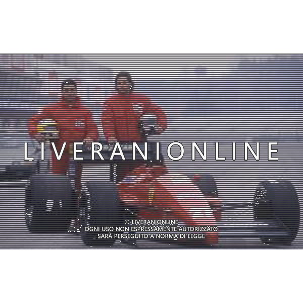 RETROSPETTIVA MICHELE ALBORETO PILOTA F1 NELLA FOTO MICHELE ALBORETO NELL\'ANNO 1987 CON GERHARD BERGER AG ALDO LIVERANI SAS  