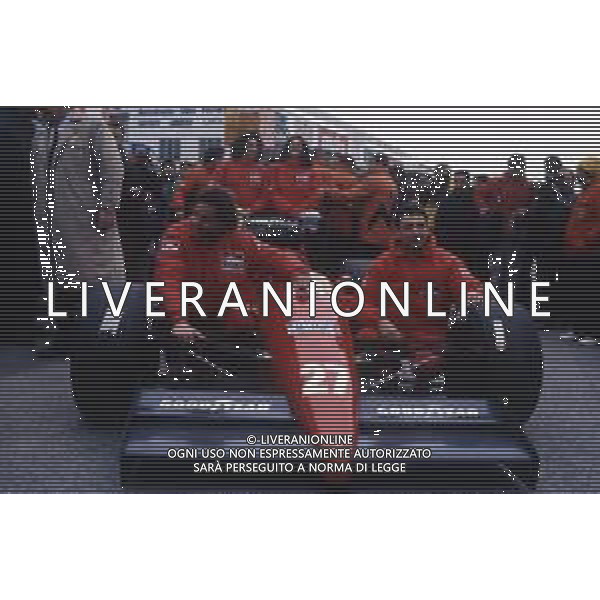 RETROSPETTIVA MICHELE ALBORETO PILOTA F1 NELLA FOTO MICHELE ALBORETO NELL\'ANNO 1987 CON GERHARD BERGER AG ALDO LIVERANI SAS  