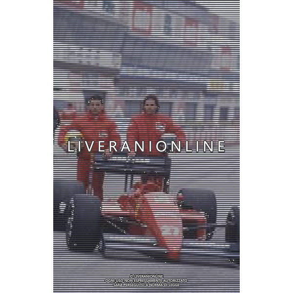 RETROSPETTIVA MICHELE ALBORETO PILOTA F1 NELLA FOTO MICHELE ALBORETO NELL\'ANNO 1987 CON GERHARD BERGER AG ALDO LIVERANI SAS  