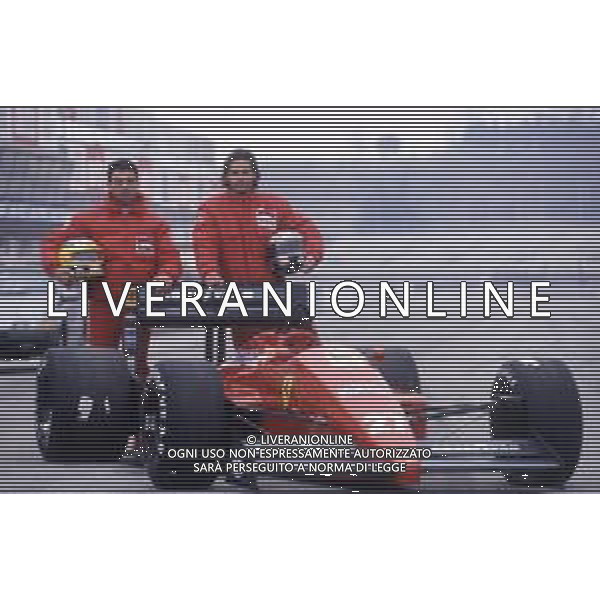 RETROSPETTIVA MICHELE ALBORETO PILOTA F1 NELLA FOTO MICHELE ALBORETO NELL\'ANNO 1987 CON GERHARD BERGER AG ALDO LIVERANI SAS  