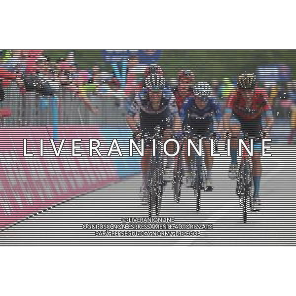 23-05-2023 Giro D\'italia; Tappa 16 Sabbio Chiese - Monte Bondone; 2023, Soudal - Quickstep; 2023, Movistar; 2023, Bahrain - Victorious; Van Wilder, Ilan; Rubio Einer, Augusto; Caruso, Damiano; Monte Bondone; ©SIROTTI/AGENZIA ALDO LIVERANI SAS