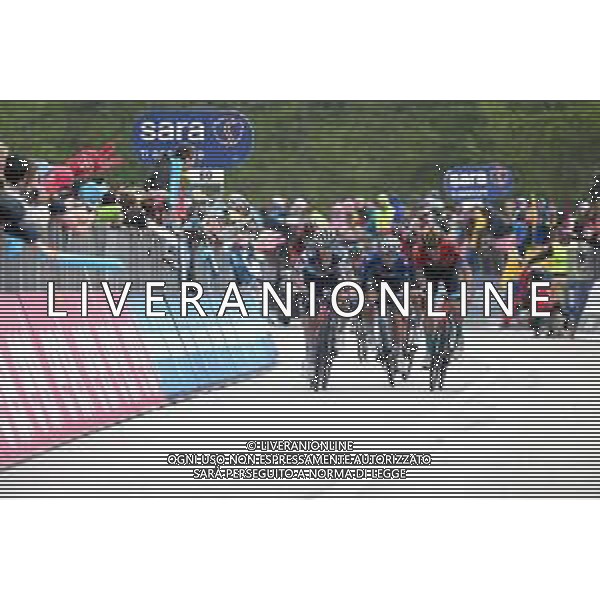 23-05-2023 Giro D\'italia; Tappa 16 Sabbio Chiese - Monte Bondone; 2023, Soudal - Quickstep; 2023, Movistar; 2023, Bahrain - Victorious; Van Wilder, Ilan; Rubio Einer, Augusto; Caruso, Damiano; Monte Bondone; ©SIROTTI/AGENZIA ALDO LIVERANI SAS