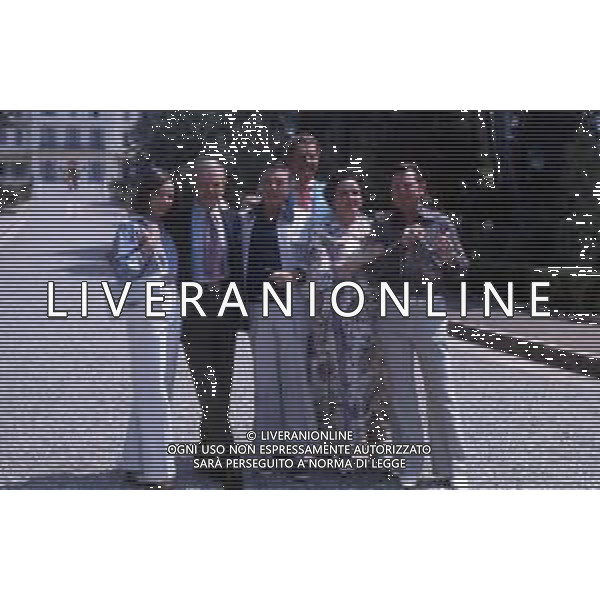 DP - CANNES FILM FESTIVAL 1976 - Presentazione del film fuori concorso \'Hollywood... Hollywood\' Nella foto Leslie Caron, Fred Astaire,Gene Kelly, Johnny Weissmuller, Kathryn Grayson, Donald O\'Connor ©Archivio Giovanni Liverani/Agenzia Aldo Liverani Sas