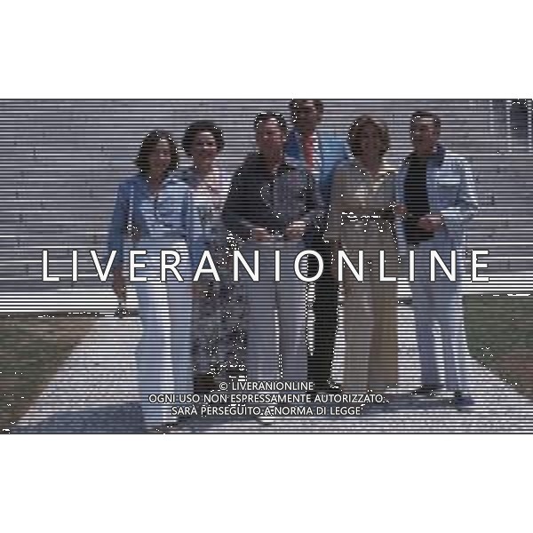 DP - CANNES FILM FESTIVAL 1976 - Presentazione del film fuori concorso \'Hollywood... Hollywood\' Nella foto Leslie Caron, Kathryn Grayson, Donald O\'Connor, Johnny Weissmuller, Cyd Charisse, Gene Kelly, ©Archivio Giovanni Liverani/Agenzia Aldo Liverani Sas