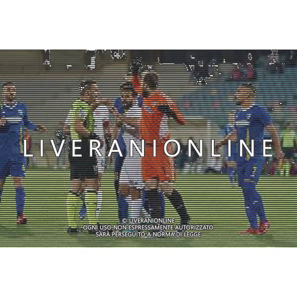 Players of Audace Cerignola protests with the referee Michele Giordano of Novara during the Italian soccer Serie C match Calcio Foggia 1920 vs Audace Cerignola on May 22, 2023 at Pino Zaccheria Stadium in Foggia, Italy. Photo by Emmanuele Mastrodonato/ag. Aldo Liverani sas/Agenzia Aldo Liverani Sas