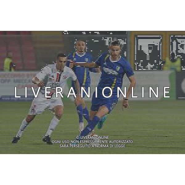 Alessandro Ligi (Audace Cerignola) and Diego Peralta (Calcio Foggia 1920) during the Italian soccer Serie C match Calcio Foggia 1920 vs Audace Cerignola on May 22, 2023 at Pino Zaccheria Stadium in Foggia, Italy. Photo by Emmanuele Mastrodonato/ag. Aldo Liverani sas/Agenzia Aldo Liverani Sas