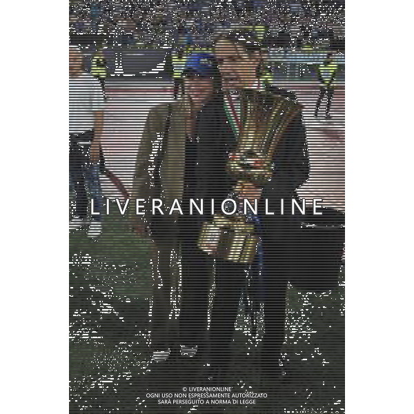 Fiorentina vs Inter Coppa Italia Frecciarossa - Finale - Stadio Olimpico - Roma 24-05-2023 nella foto Inzaghi con la moglie FOTO FEDERICO GAETANO-AG ALDO LIVERANI SAS