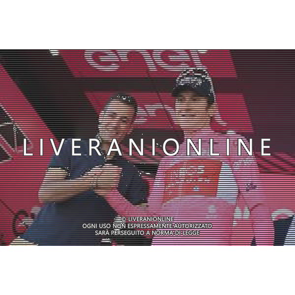 25-05-2023 Giro D\'italia; Tappa 18 Oderzo - Zoldo Alto; 2023, Ineos Grenadiers; 2023, Q36.5; Geraint, Thomas; Nibali, Vincenzo; Zoldo Alto; ©SIROTTI /AGENZIA ALDO LIVERANI SAS