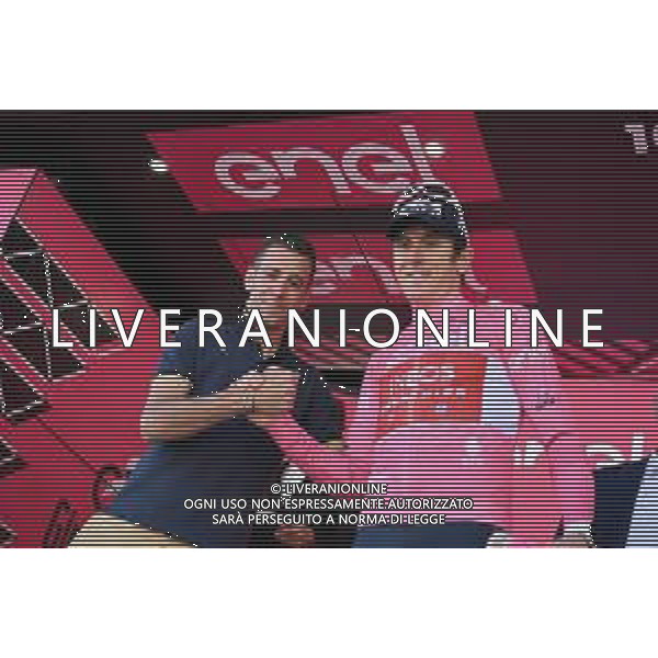 25-05-2023 Giro D\'italia; Tappa 18 Oderzo - Zoldo Alto; 2023, Ineos Grenadiers; 2023, Q36.5; Geraint, Thomas; Nibali, Vincenzo; Zoldo Alto; ©SIROTTI /AGENZIA ALDO LIVERANI SAS