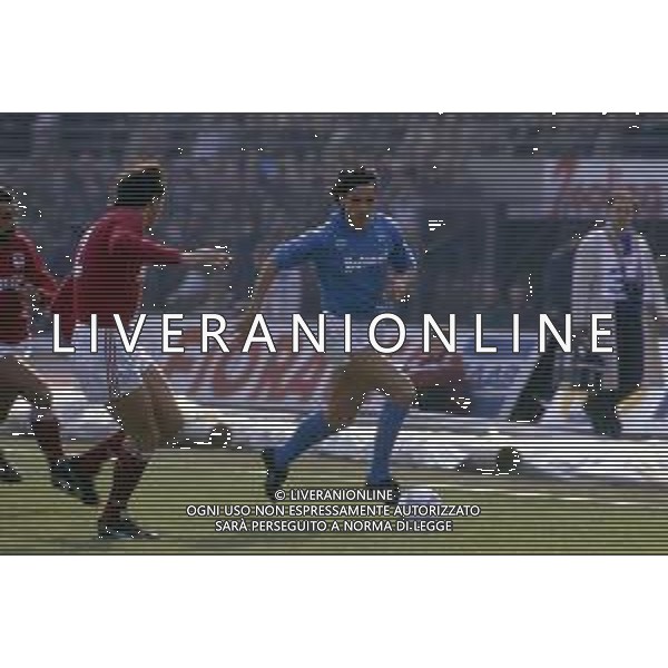 RETROSPETTIVA ANDREA CARNEVALE CALCIATORE NELLA FOTO CON LA MAGLIA DEL NAPOLI CALCIO AG ALDO LIVERANI SAS