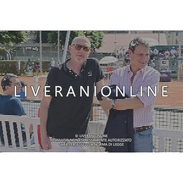 TVRG Trofeo Bonfiglio nella foto Boris Becker SX e Stefano Bonfiglio DX assistono agli incontri Milano 26-05-2023 Tennis Club Milano Alberto Bonacossa Campionati Internazionali d\'Italia categoria juniores 63mo Trofeo Bonfiglio - quarti di finale foto Roberto Garavaglia/ag. Aldo Liverani sas/ AGENZIA ALDO LIVERANI SAS