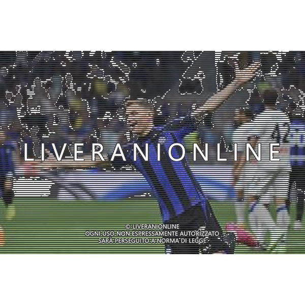 Nicolo\' Barella (Inter) esulta dopo il gol del 2 a 0 Inter vs Atalanta Milano 27-05-2023 Stadio Giuseppe Meazza - San Siro Campionato Serie A TIM - 37a giornata foto Roberto Garavaglia/ag. Aldo Liverani sas/ AGENZIA ALDO LIVERANI SAS