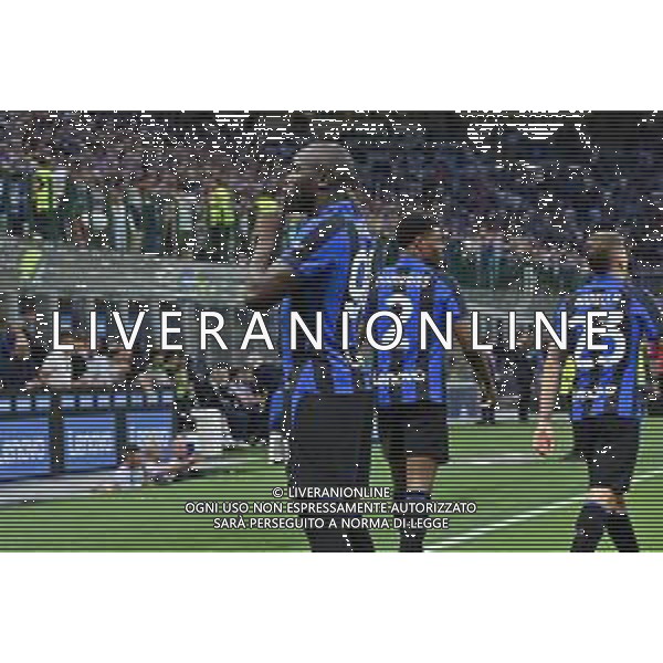 Romelu Lukaku (Inter) esulta dopo il gol dell\'1 a 0 Inter vs Atalanta Milano 27-05-2023 Stadio Giuseppe Meazza - San Siro Campionato Serie A TIM - 37a giornata foto Roberto Garavaglia/ag. Aldo Liverani sas/ AGENZIA ALDO LIVERANI SAS