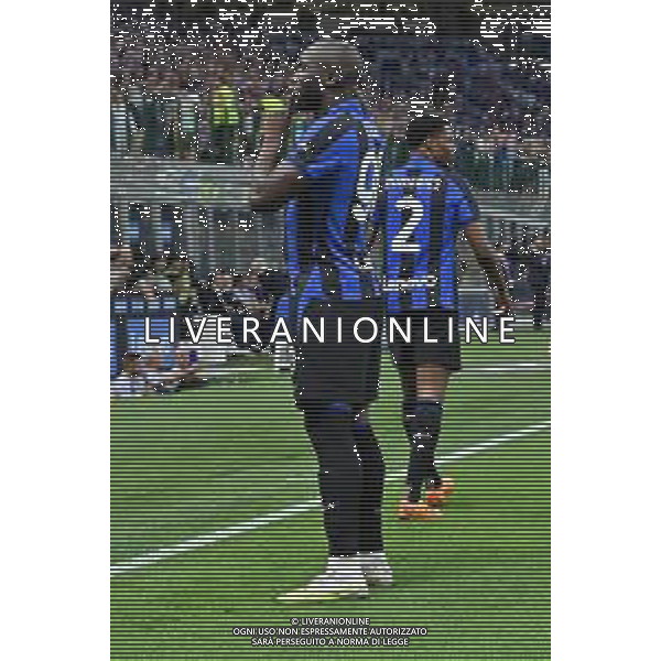 Romelu Lukaku (Inter) esulta dopo il gol dell\'1 a 0 Inter vs Atalanta Milano 27-05-2023 Stadio Giuseppe Meazza - San Siro Campionato Serie A TIM - 37a giornata foto Roberto Garavaglia/ag. Aldo Liverani sas/ AGENZIA ALDO LIVERANI SAS