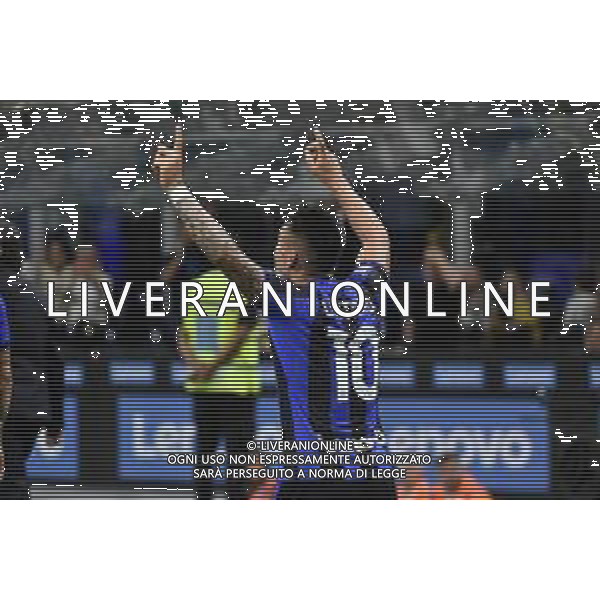 Lautaro Martinez (Inter) esulta dopo il gol del 3 a 1 Inter vs Atalanta Milano 27-05-2023 Stadio Giuseppe Meazza - San Siro Campionato Serie A TIM - 37a giornata foto Roberto Garavaglia/ag. Aldo Liverani sas/ AGENZIA ALDO LIVERANI SAS