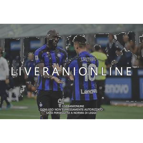 Lautaro Martinez (Inter) e Romelu Lukaku (Inter) esultano dopo il gol del 3 a 1 Inter vs Atalanta Milano 27-05-2023 Stadio Giuseppe Meazza - San Siro Campionato Serie A TIM - 37a giornata foto Roberto Garavaglia/ag. Aldo Liverani sas/ AGENZIA ALDO LIVERANI SAS