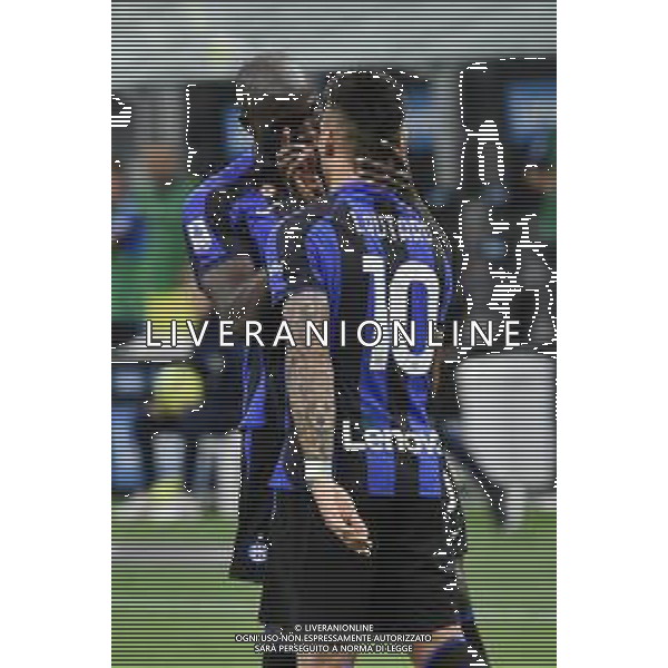 Lautaro Martinez (Inter) e Romelu Lukaku (Inter) esultano dopo il gol del 3 a 1 Inter vs Atalanta Milano 27-05-2023 Stadio Giuseppe Meazza - San Siro Campionato Serie A TIM - 37a giornata foto Roberto Garavaglia/ag. Aldo Liverani sas/ AGENZIA ALDO LIVERANI SAS