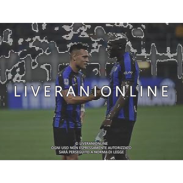 Lautaro Martinez (Inter) e Romelu Lukaku (Inter) esultanza a fine partita Inter vs Atalanta Milano 27-05-2023 Stadio Giuseppe Meazza - San Siro Campionato Serie A TIM - 37a giornata foto Roberto Garavaglia/ag. Aldo Liverani sas/ AGENZIA ALDO LIVERANI SAS