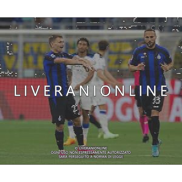 ESULTANZA NICOLO\' BARELLA DOPOGOL CON DANILO D\'AMBROSIO - INTER vs ATALANTA Campionato Calcio Serie A TIM 27-05-2023 PAOLO GIAMPIETRI / AGENZIA ALDO LIVERANI SAS