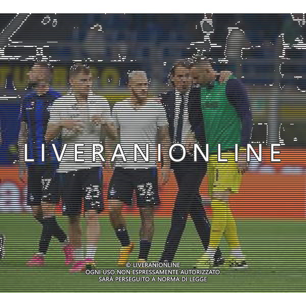 SIMONE INZAGHI A FINE GARA CON SAMIR HANDANOVIC, FEDERICO DIMARCO, NICOLO\' BARELLA E MARCELO BROZOVIC - INTER vs ATALANTA Campionato Calcio Serie A TIM 27-05-2023 PAOLO GIAMPIETRI / AGENZIA ALDO LIVERANI SAS