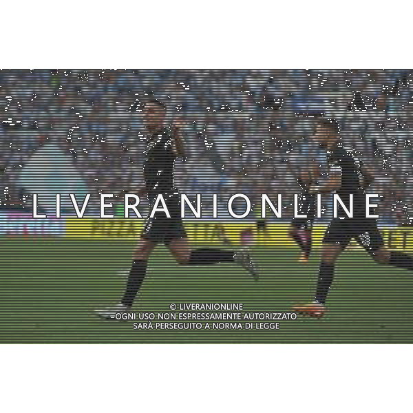 Lazio vs Cremonese Campionato Serie A TIM - 37 Giornata - Stadio Olimpico - Roma 28-05-2023 nella foto Esultanza dopo secondo gol di Sergej gol Milinkovic Savic con Ciro Immobile ©Federico Gaetano/ AGENZIA ALDO LIVERANI SAS