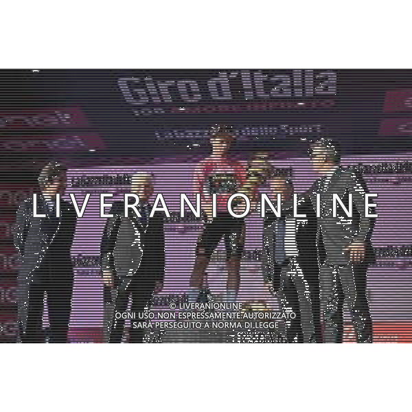 28-05-2023 Giro D\'italia; Tappa 21 Roma - Roma; 2023, Jumbo - Visma; Roglic, Primoz; Mattarella, Sergio; Cairo, Urbano; Vegni, Mauro; Bellino, Paolo; Roma; ©SIROTTI / AGENZIA ALDO LIVERANI SAS