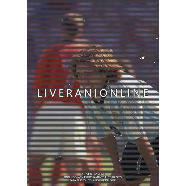 NEG-RETROSPETTIVA GABRIEL BATISTUTA CALCIATORE NELLA FOTO GABRIEL BATISTUTA CON LA MAGLIA DELLA NAZIONALE ARGENTINA IN OLANDA ARGENTINA MONDIALI 1998 AG ALDO LIVERANI SAS  