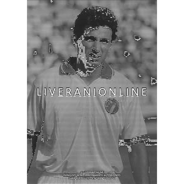 RETROSPETTIVA ANDREA CARNEVALE CALCIATORE NELLA FOTO ANDREA CARNEVALE CON LA MAGLIA DELLA NAZIONALE ITALIANA AG ALDO LIVERANI SAS