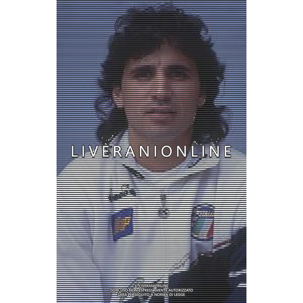 RETROSPETTIVA ANDREA CARNEVALE CALCIATORE NELLA FOTO ANDREA CARNEVALE CON LA MAGLIA DELLA NAZIONALE ITALIANA AG ALDO LIVERANI SAS