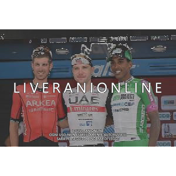 02-06-2023 Giro Dell\' Appennino; 2023, Uae Emirates; 2023, Arkea - Samsic; 2023, Green Project Bardiani - Csf Faizane; Hirschi, Marc; Rodriguez, Cristian; Mulueberhan, Henok; Genova; ©SIROTTI / AGENZIA ALDO LIVERANI SAS ©SIROTTI / AGENZIA ALDO LIVERANI SAS
