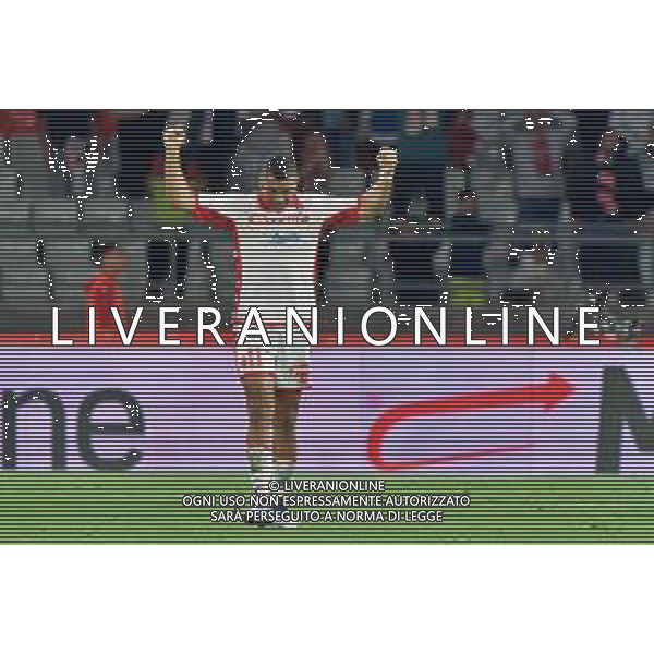 Waild Cheddira (SSC Bari) celebrates the victory during the Italian the Serie B Playoffs match SSC Bari vs FC Sudtirol on June 02, 2023 at the San Nicola stadium in Bari, Italy. Photo by Emmanuele Mastrodonato/ag. Aldo Liverani sas
