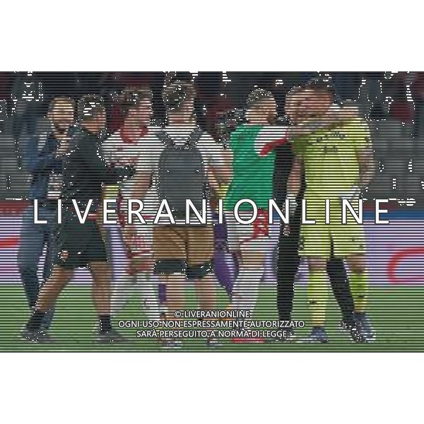 Leonardo Benedetti (SSC Bari), Mirco Antenucci (SSC Bari) and Elia Caprile (SSC Bari) celebrates the victory during the Italian the Serie B Playoffs match SSC Bari vs FC Sudtirol on June 02, 2023 at the San Nicola stadium in Bari, Italy. Photo by Emmanuele Mastrodonato/ag. Aldo Liverani sas