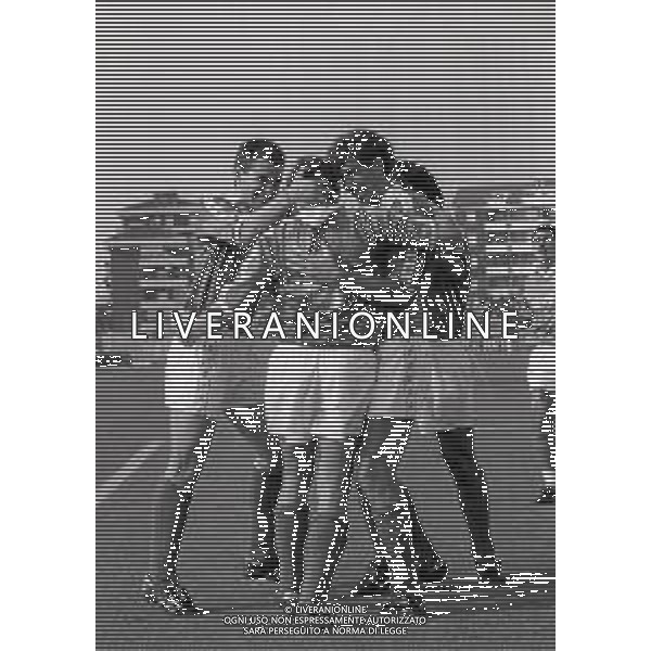 NEG-15-09-1991 PIACENZA CAMPIONATO DI CALCIO SERIE B PIACENZA-AVELLINO 2-1 NELLA FOTO ESULTANZA GIOCATORI AVELLINO DOPO IL GOAL AG ALDO LIVERANI SAS