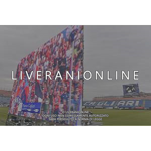 3-6-2023. In occasione della gara Parma Calcio-Cagliari Calcio, ritorno della semifinale dei play off di calcio serie Btk 2022/2023, allo stadio Unipol Domus di Cagliari vengono allestiti dei maxi schermi ed aperta la tibuna con accesso ai tifosi per assistere alla partita. Foto Salvatore Moi/Aldo Liverani s.a.s. Nella foto: Maxi schermo in campo allo stadio Uniopol Domus di Cagliari ©MOI SALVATORE / AGENZIA ALDO LIVERANI SAS