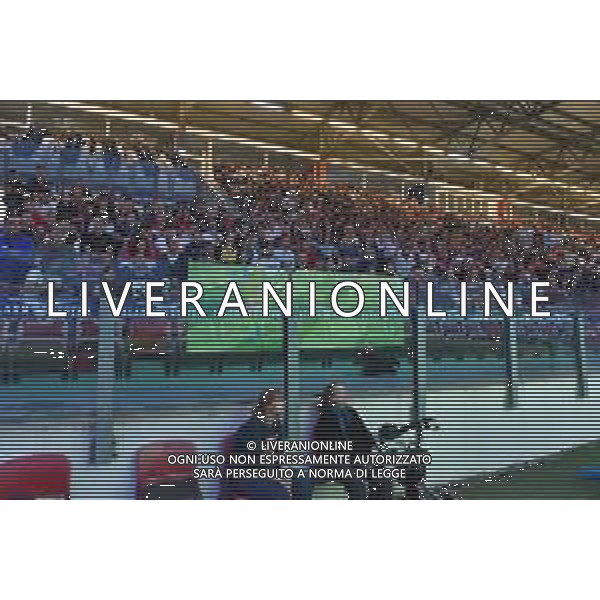 3-6-2023. In occasione della gara Parma Calcio-Cagliari Calcio, ritorno della semifinale dei play off di calcio serie Btk 2022/2023, allo stadio Unipol Domus di Cagliari vengono allestiti dei maxi schermi ed aperta la tibuna con accesso ai tifosi per assistere alla partita. Foto Salvatore Moi/Aldo Liverani s.a.s. Nella foto: Tifosi Cagliari ©MOI SALVATORE / AGENZIA ALDO LIVERANI SAS