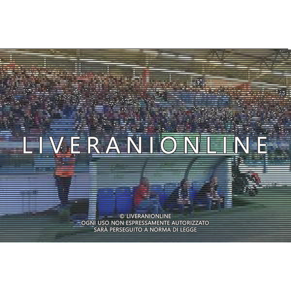 3-6-2023. In occasione della gara Parma Calcio-Cagliari Calcio, ritorno della semifinale dei play off di calcio serie Btk 2022/2023, allo stadio Unipol Domus di Cagliari vengono allestiti dei maxi schermi ed aperta la tibuna con accesso ai tifosi per assistere alla partita. Foto Salvatore Moi/Aldo Liverani s.a.s. Nella foto: Tifosi Cagliari ©MOI SALVATORE / AGENZIA ALDO LIVERANI SAS