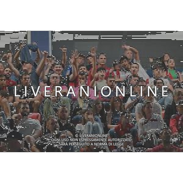 3-6-2023. In occasione della gara Parma Calcio-Cagliari Carcio, ritorno della semifinale dei play off di calcio serie Btk 2022/2023, allo stadio Unipol Domus di Cagliari vengono allestiti dei maxi schermi ed aperta la tibuna con accesso ai tifosi per assistere alla partita. Foto Salvatore Moi/Aldo Liverani s.a.s. Nella foto: Tifosi Cagliari ©MOI SALVATORE / AGENZIA ALDO LIVERANI SAS