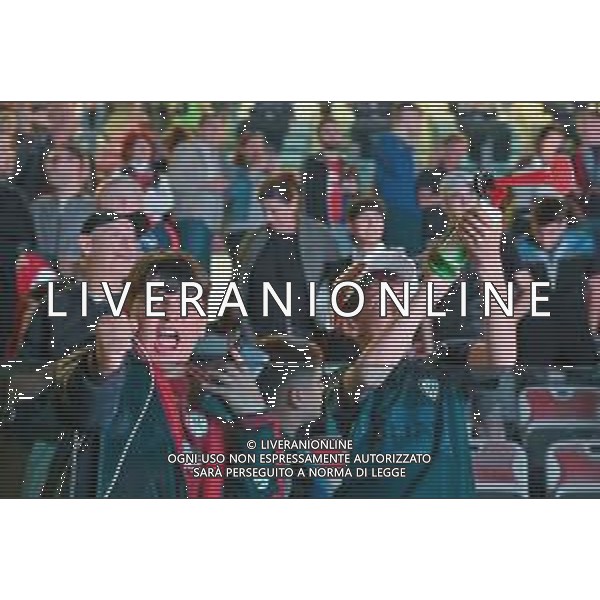 3-6-2023. In occasione della gara Parma Calcio-Cagliari Carcio, ritorno della semifinale dei play off di calcio serie Btk 2022/2023, allo stadio Unipol Domus di Cagliari vengono allestiti dei maxi schermi ed aperta la tibuna con accesso ai tifosi per assistere alla partita. Foto Salvatore Moi/Aldo Liverani s.a.s. Nella foto: Tifosi Cagliari ©MOI SALVATORE / AGENZIA ALDO LIVERANI SAS