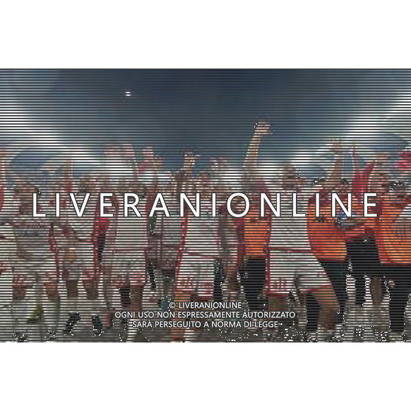 SSC Bari celebrates the victory during the Italian Serie B Playoffs match SSC Bari vs FC Sudtirol on June 02, 2023 at the San Nicola stadium in Bari, Italy. Photo by Emmanuele Mastrodonato/ag. Aldo Liverani sas