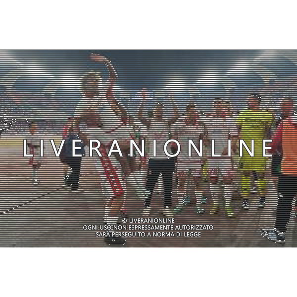 SSC Bari celebrates the victory during the Italian the Serie B Playoffs match SSC Bari vs FC Sudtirol on June 02, 2023 at the San Nicola stadium in Bari, Italy. Photo by Emmanuele Mastrodonato/ag. Aldo Liverani sas
