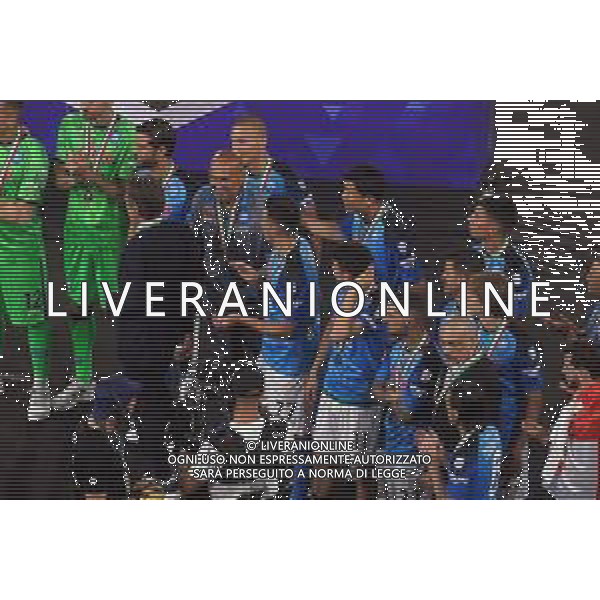 04-06-2023 NAPOLI CAMPIONATO DI CALCIO SERIE A NAPOLI SAMPDORIA nella foto: Il Napoli riceve la coppa del campionato Foto Mosca, Ag.Liverani